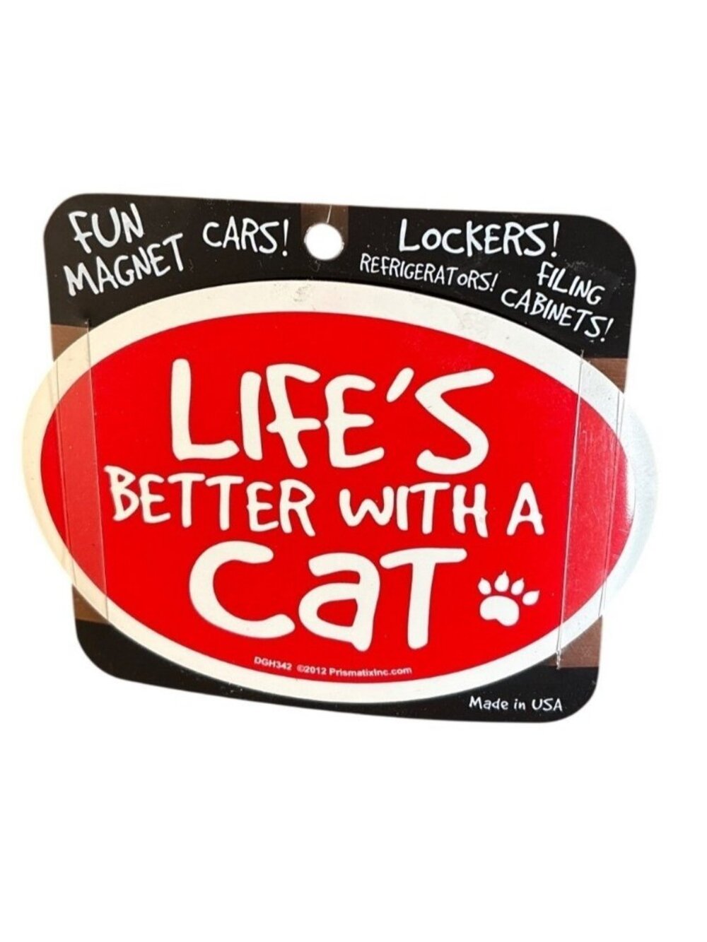 Lifes Better With A Cat Oval Magnet For Cars Lockers & More Fun Pet Gift